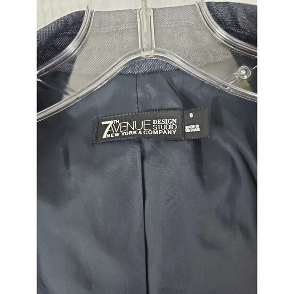 7th Avenue Design Studio ~Woman Size 8~ Blue Jean Color Blazer Jacket NWOT. - Picture 2 of 12